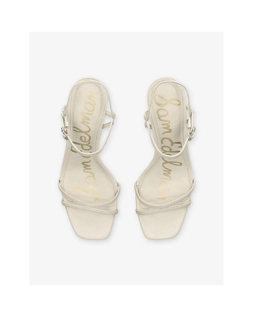 Sam Edelman White Presley Leather Heeled Sandals