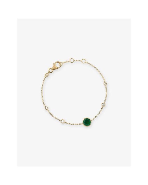 Astley Clarke White Luna Lapis Station 18Ct- Plated Sterling- Created Sapphire And Agate Bracelet