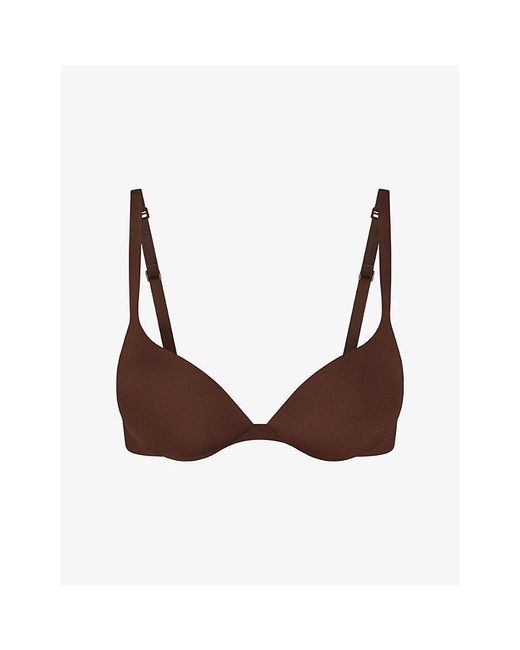 Skims Brown Ultimate Teardrop Push-Up Plunge Bra