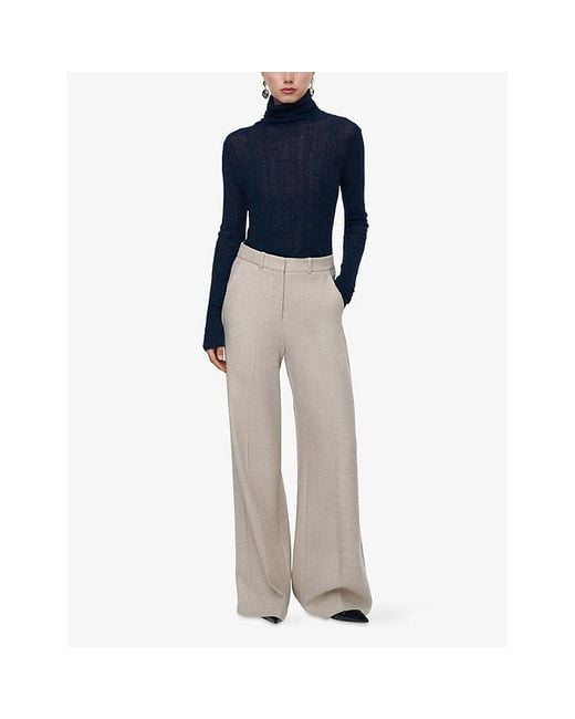 Joseph Gray Hawley Wide-Leg Tailored Wool Trousers
