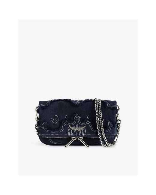 Zadig & Voltaire Blue Rock Mini Denim Shoulder Bag