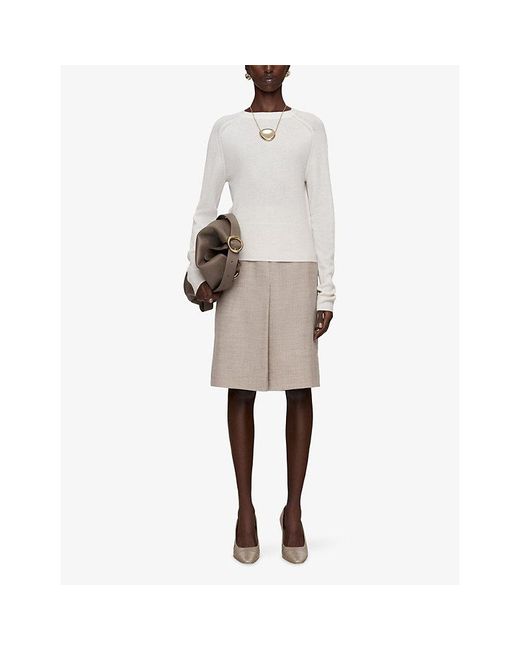 Joseph White Melby Regular-Fit Cashmere Jumper