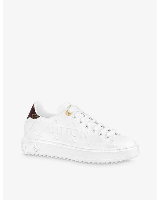 Louis Vuitton Natural Time Out Monogram-embossed Leather Low-top Trainers