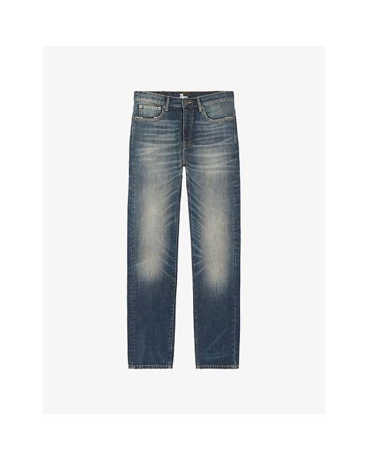 The Kooples Blue Faded Straight-Leg Jeans for men