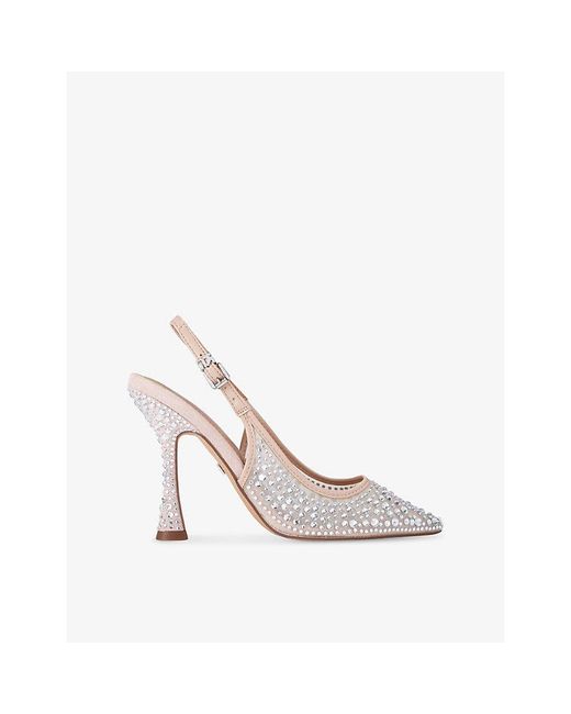 KG by Kurt Geiger White Aria Gem Woven Heeled Courts