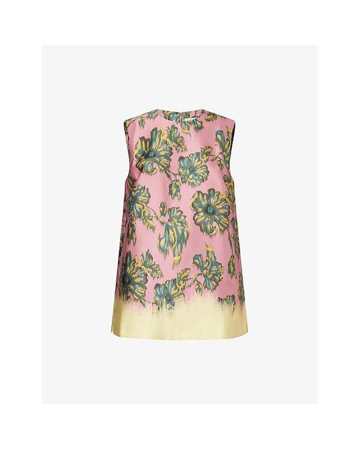 ALÉMAIS Multicolor Faye Floral Satin Tunic Top