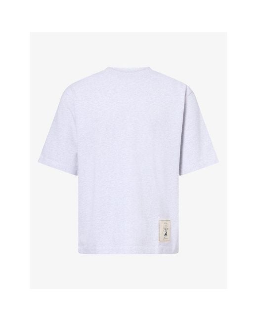 Jacquemus Purple Brand-Embroidered Cotton T-Shirt for men