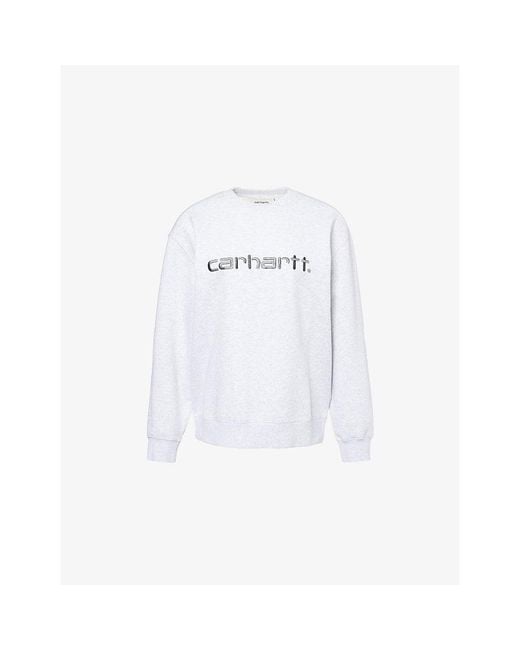 Carhartt White Carhartt Logo-Embroidered Cotton Sweatshirt