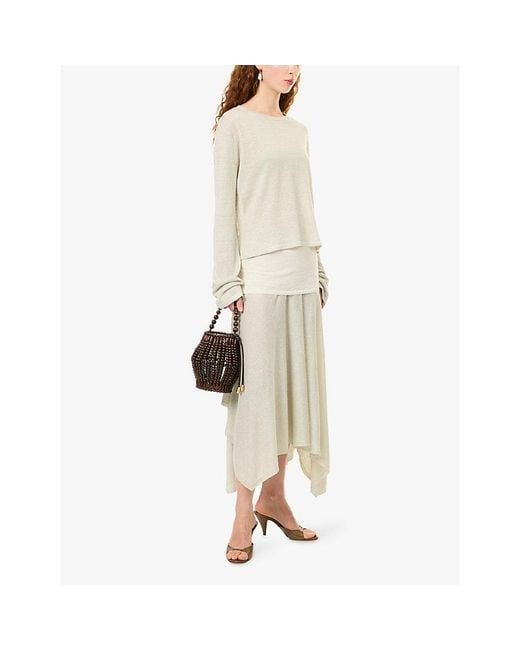 AYA MUSE White Nira Semi-Sheer Linen-Blend Top