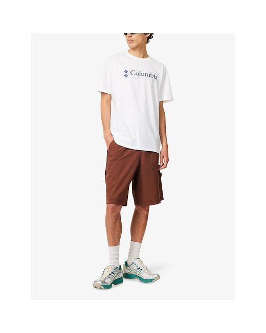 Columbia White Basic Logo Short-Sleeves Cotton-Jersey T-Shirt for men
