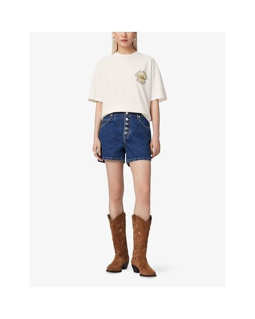 AllSaints White Sun City Oversized Cotton-Jersey T-Shirt
