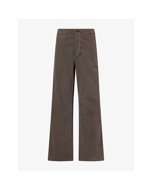 The Row Brown Ramil Corduroy Cotton Trousers for men