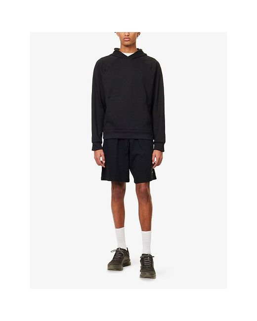 Nike Blue Primary Brand-Embroidery Stretch-Woven Hoodie for men