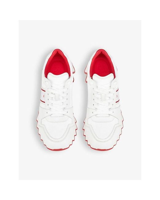 Christian Louboutin White Nastroshark Chunky-sole Leather Low-top Trainers