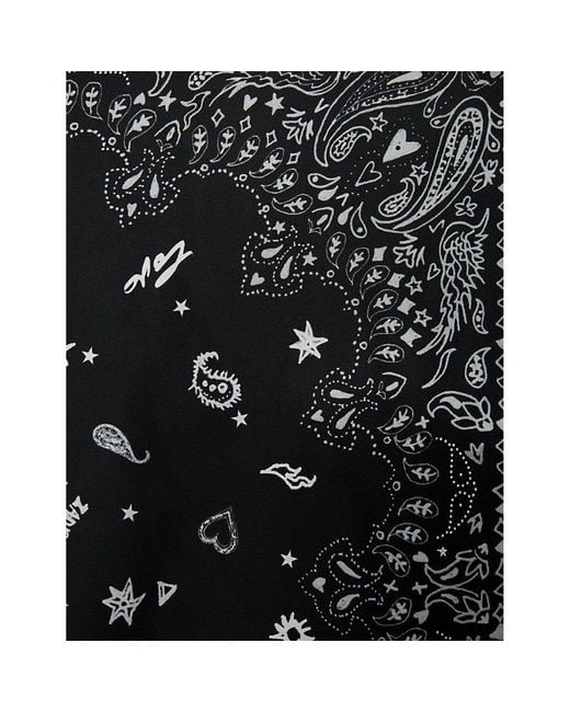 Zadig & Voltaire Black Debbie Bandana-Print Viscose And Silk-Blend Scarf