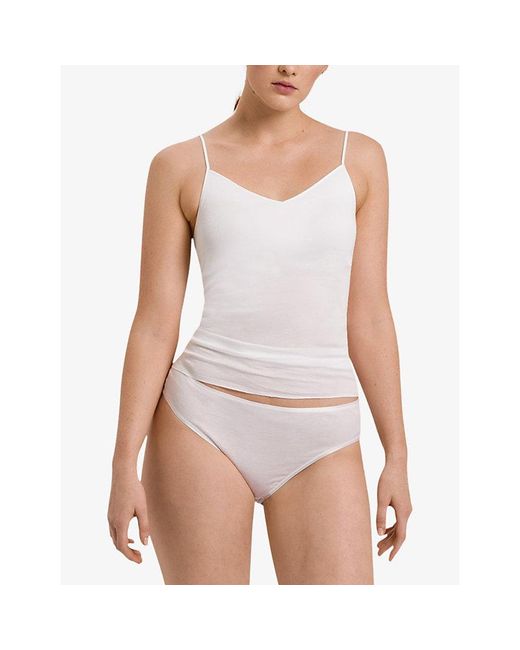Hanro White Seamless Midi Cotton-Jersey Briefs