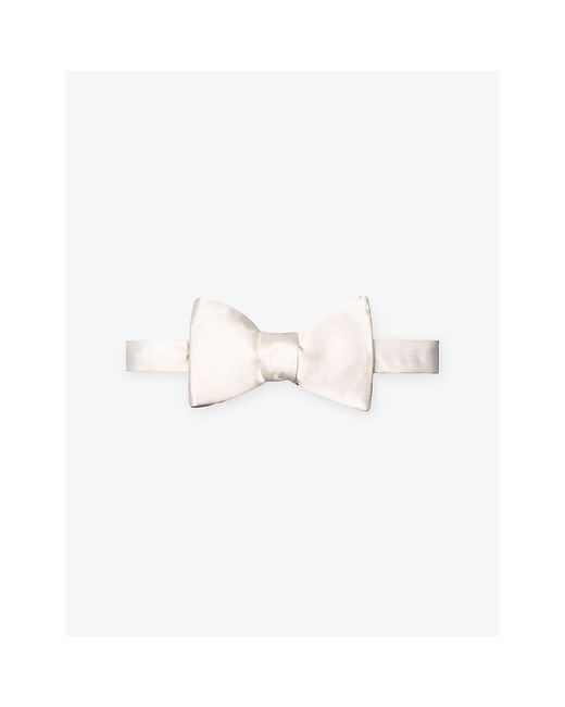 Eton of Sweden White Self-Tied Silk Bow Tie for men