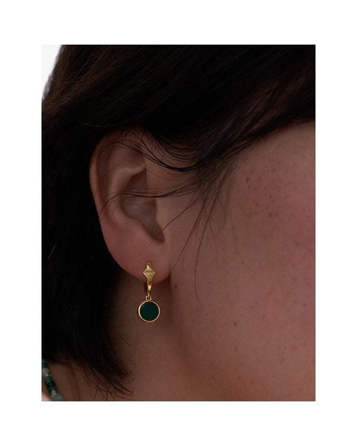 Astley Clarke Multicolor Luna 18Ct- Plated Sterling- And Agate Huggie Earrings