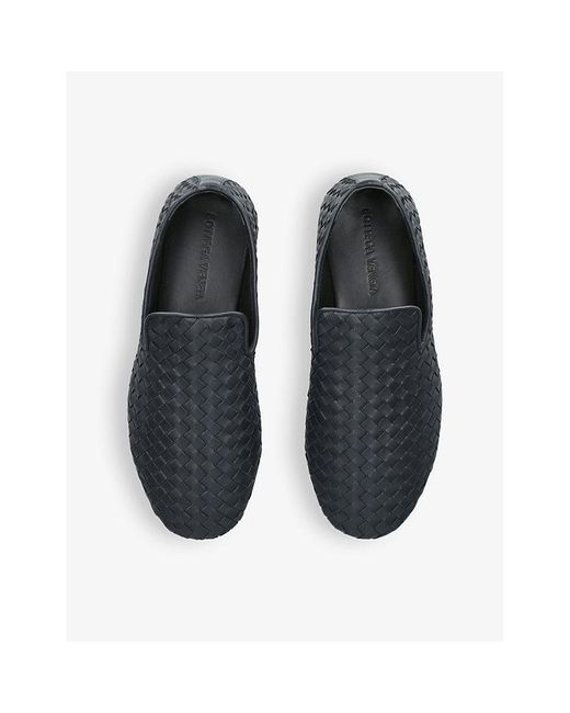 Bottega Veneta Blue Weave Intrecciato Leather Loafers for men