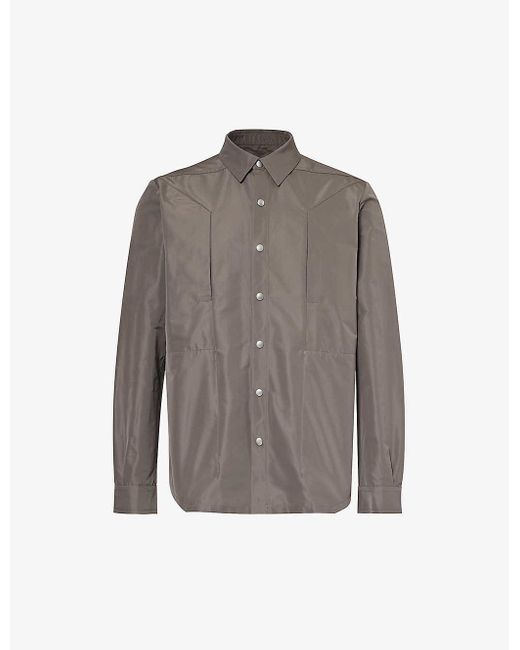 Rick Owens Gray Fogpocket Relaxed-fit Woven Overshirt for men