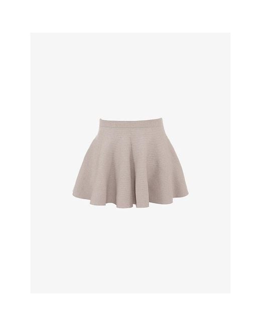 House Of Cb Multicolor Fern Ribbed-Knit Mini Skirt