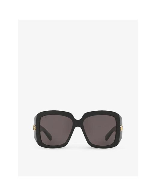 Gucci Gray Gc002115 gg1402s Square-frame Acetate Sunglasses