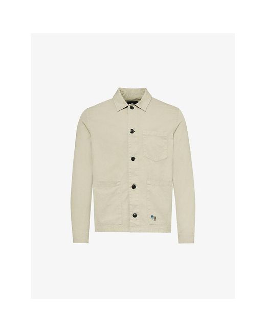 PS by Paul Smith Natural Zebra Logo-embroidered Organic-cotton Jacket Xx for men