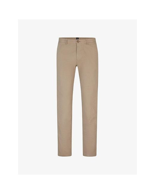 Boss Natural Slim-Fit Straight-Leg Stretch-Cotton Chinos for men