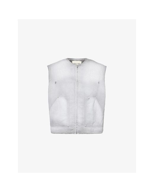 1017 ALYX 9SM White Faded-wash Boxy-fit Cotton-canvas Vest for men
