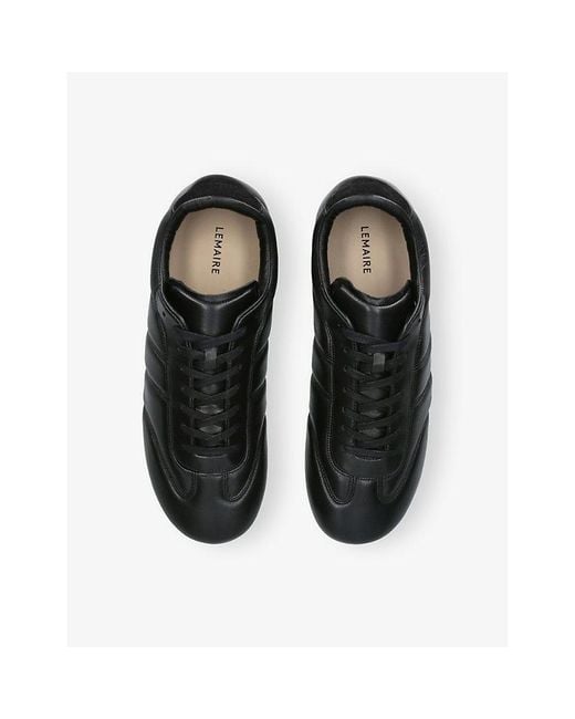 Lemaire Black Soft Runner Leather Trainers for men