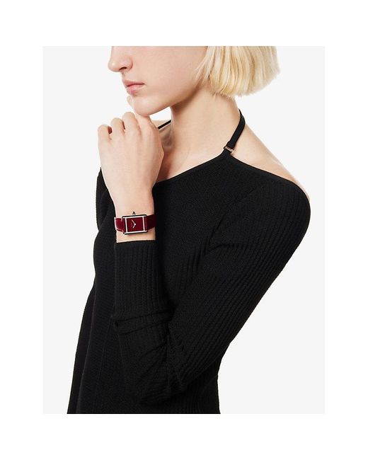 Cartier Red Crwsta0127 Tank Must Large Quartz Watch