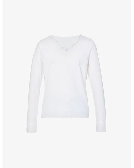 Zadig & Voltaire Tunisien Brand-appliqué Cotton-jersey Top in White ...