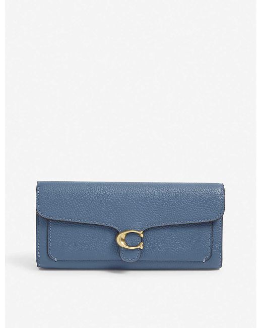 COACH Blue Tabby Trifold Leather Wallet