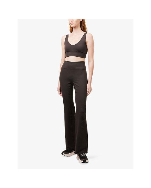 ADANOLA Gray Flared Yoga Stretch-Jersey Leggings