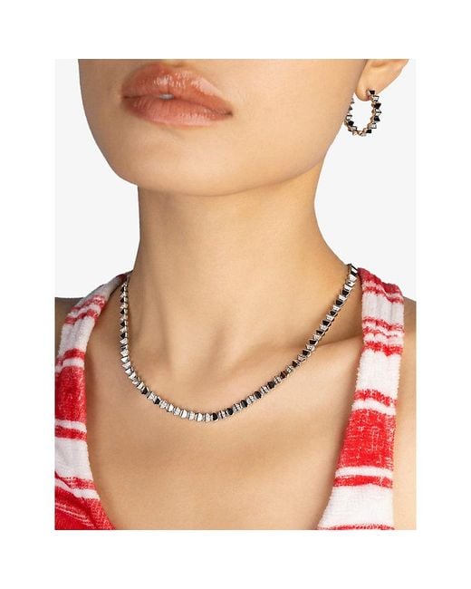 Apm Monaco White Yacht Club Up And Down Alloy And Cubic Zirconia Necklace