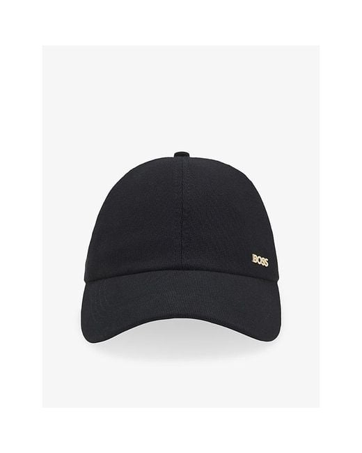 Boss Blue Brand-Plaque Corduroy Baseball Cap