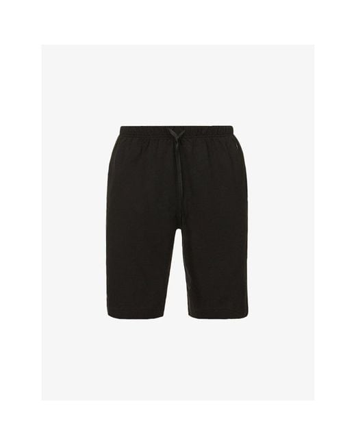 Polo Ralph Lauren Black Logo-Embroidered Cotton-Jersey Shorts for men