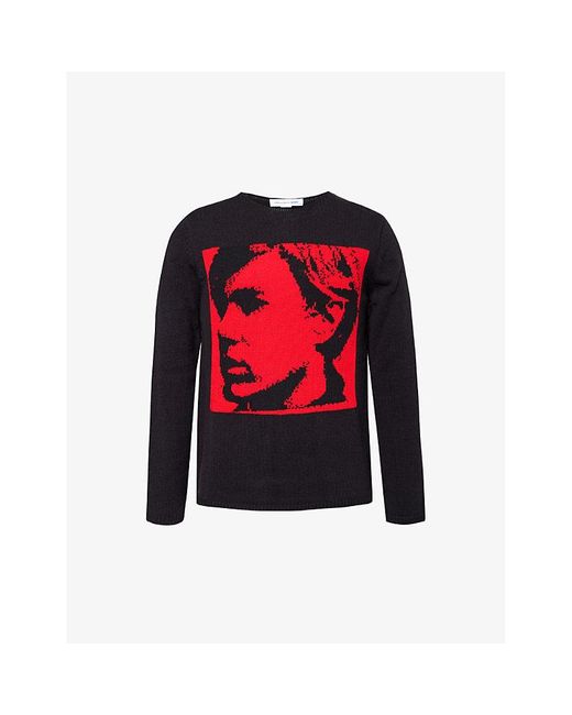 Comme des Garçons Red Andy Warhol Intarsia-motif Knitted Jumper X for men