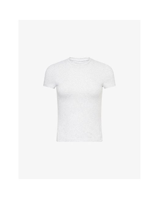Sisterly Tribe White Soft Round-Neck Stretch-Cotton T-Shirt