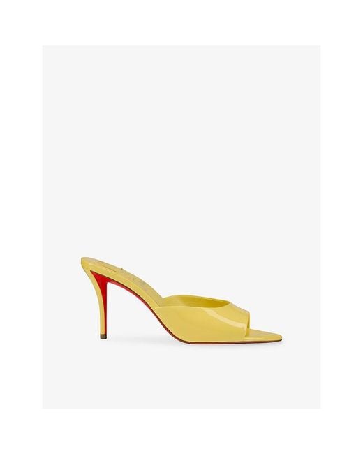 Christian Louboutin Yellow Miss Z 80 Patent Leather Mules
