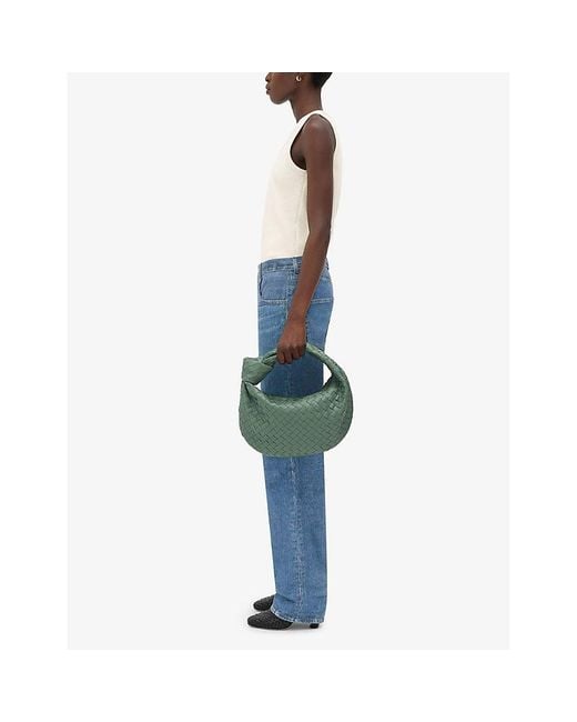Bottega Veneta Green Teen Jodie Intrecciato-weave Leather Shoulder Bag