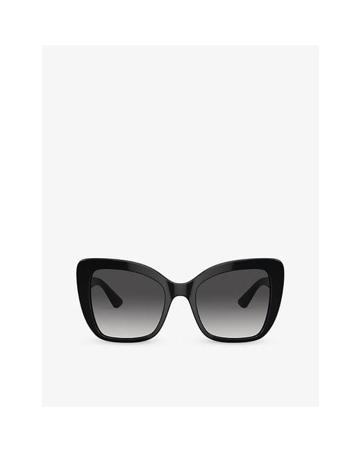Dolce & Gabbana Black Dg4348 Butterfly-frame Acetate Sunglasses