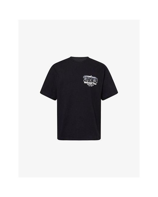 Only the Blind Black Midnight Tour Print Cotton T-Shirt for men
