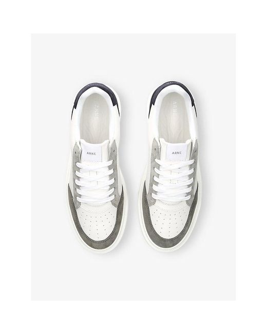 Arne White Court 2.0 Leather And Suede Low-Top Trainers for men