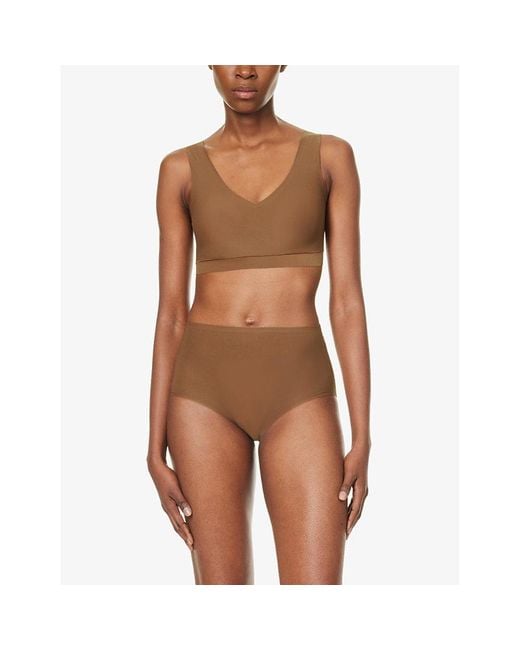 Chantelle White Soft Stretch Seamless One-Size High-Waisted Briefs