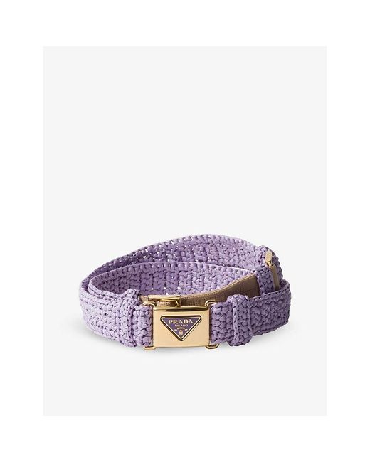 Prada Purple Brand-plaque Woven Belt