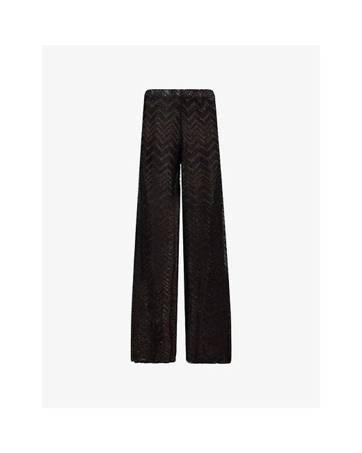 Missoni Black Sequinned Lamé Knitted Trousers