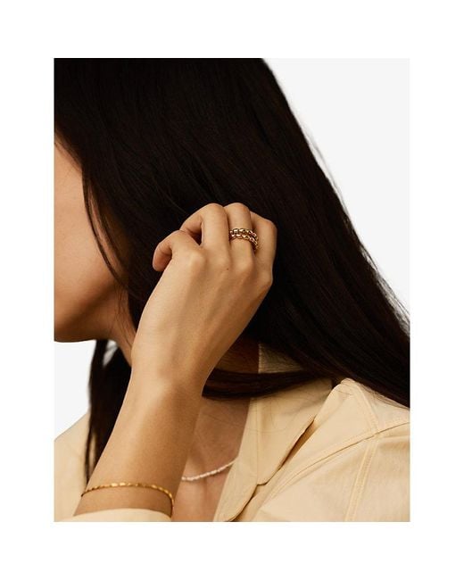 Missoma Metallic Molten 18Ct-Plated Brass Stacked Ring