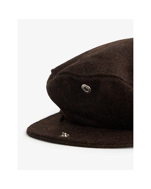 Dents Brown Fernworthy Flat-Crown Wool Cap for men