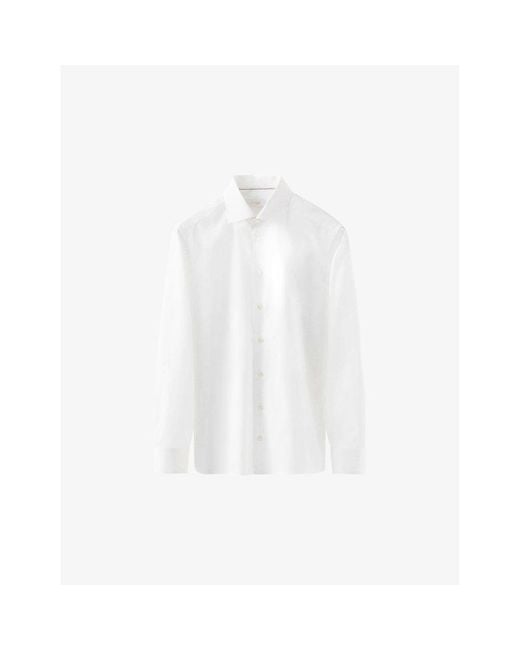 Eton of Sweden White Elevated-Twill Contemporary-Fit Cotton Shirt for men